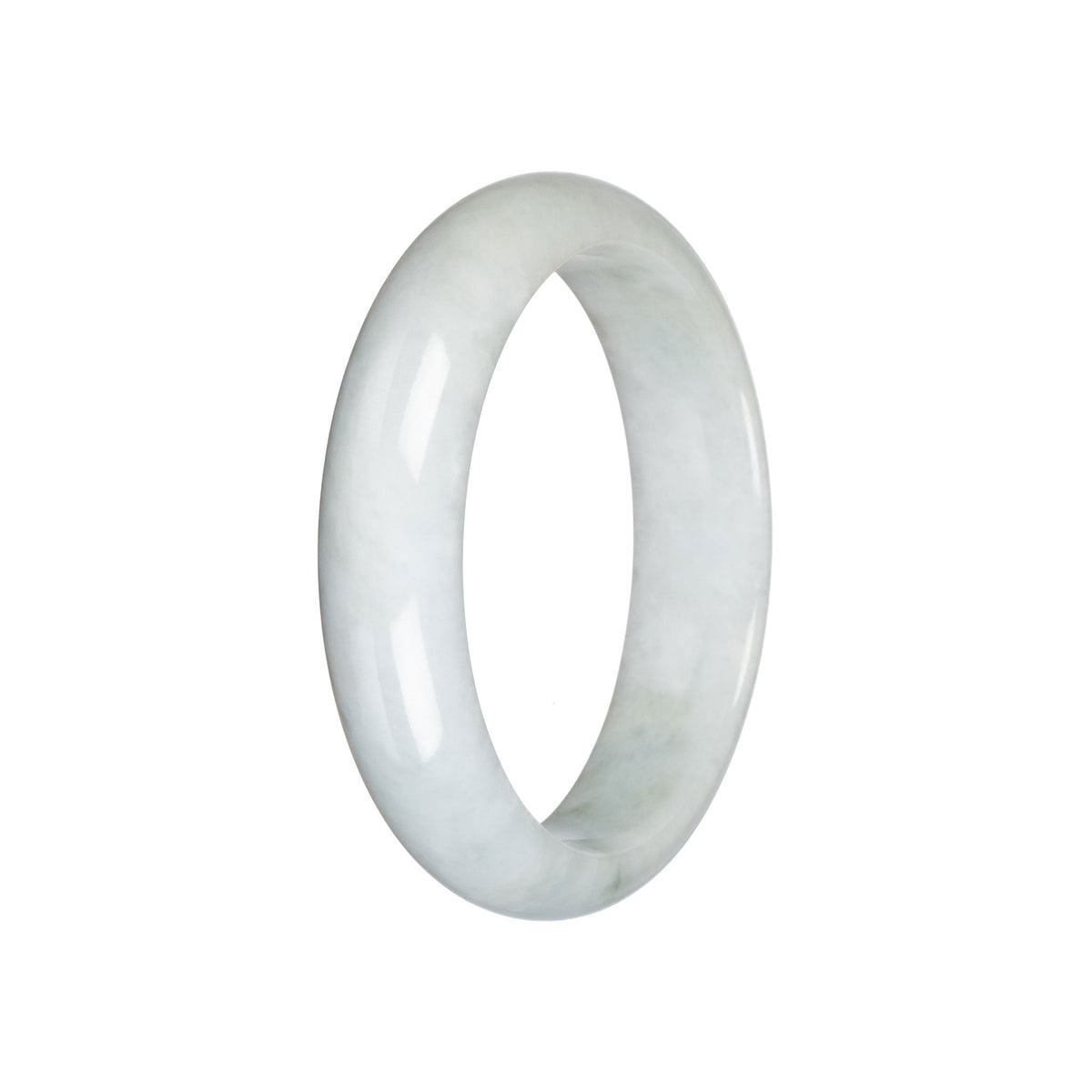 Grade A Pale Green Burma Jade Bangle - 59mm Half Moon