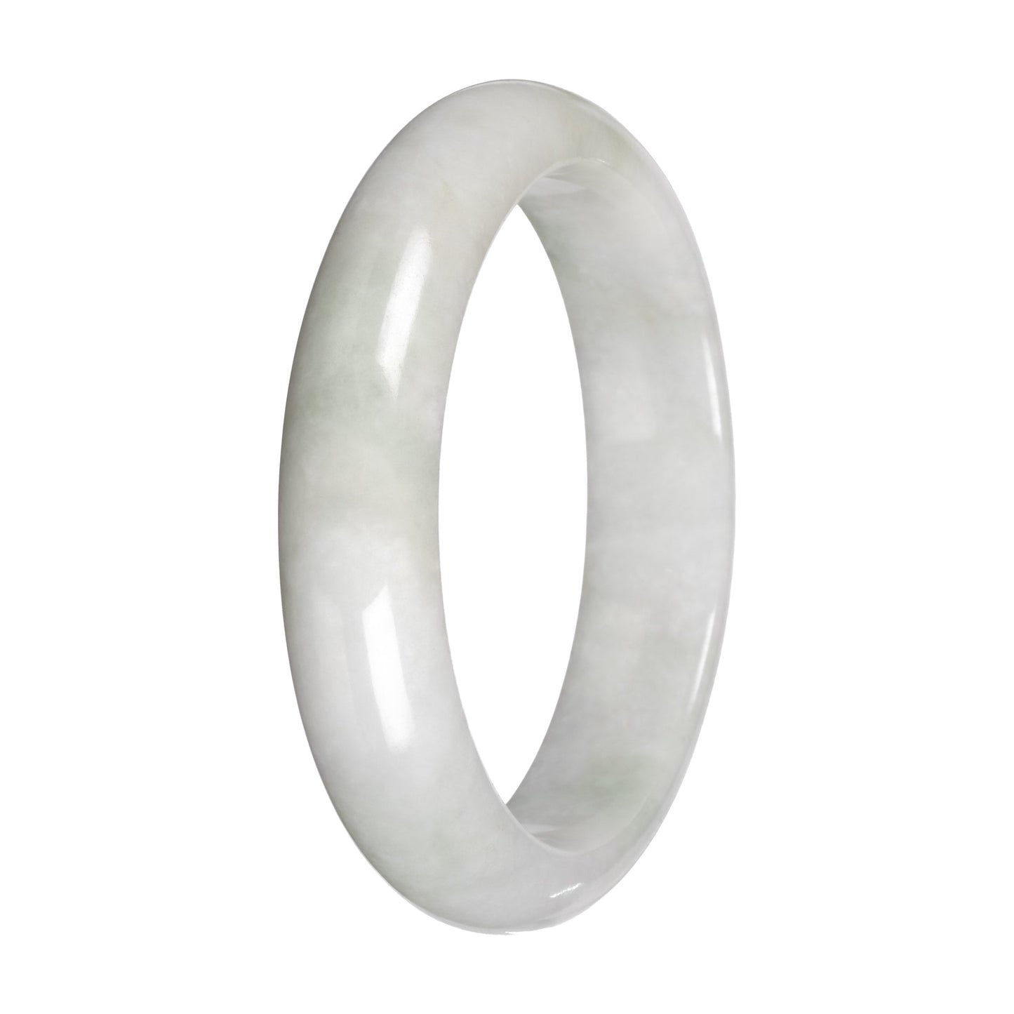 Natural Burmese Jadeite Bangle Bracelet – 'Misty Hills' (55mm–63mm)