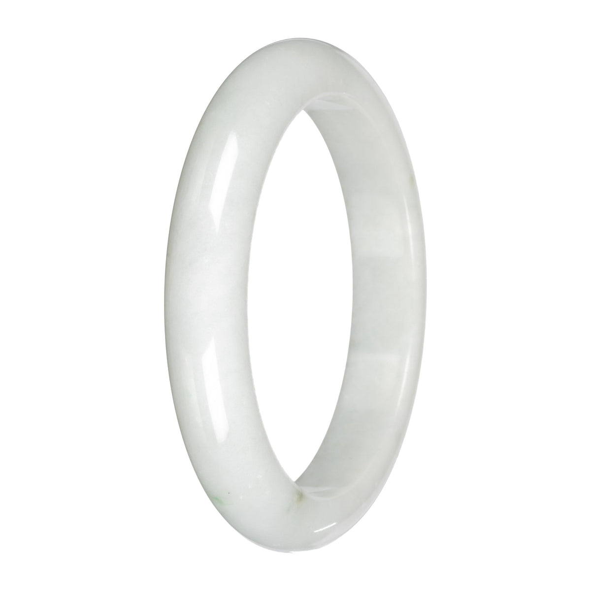 Authentic White Jade Bangle - 59mm Half Moon