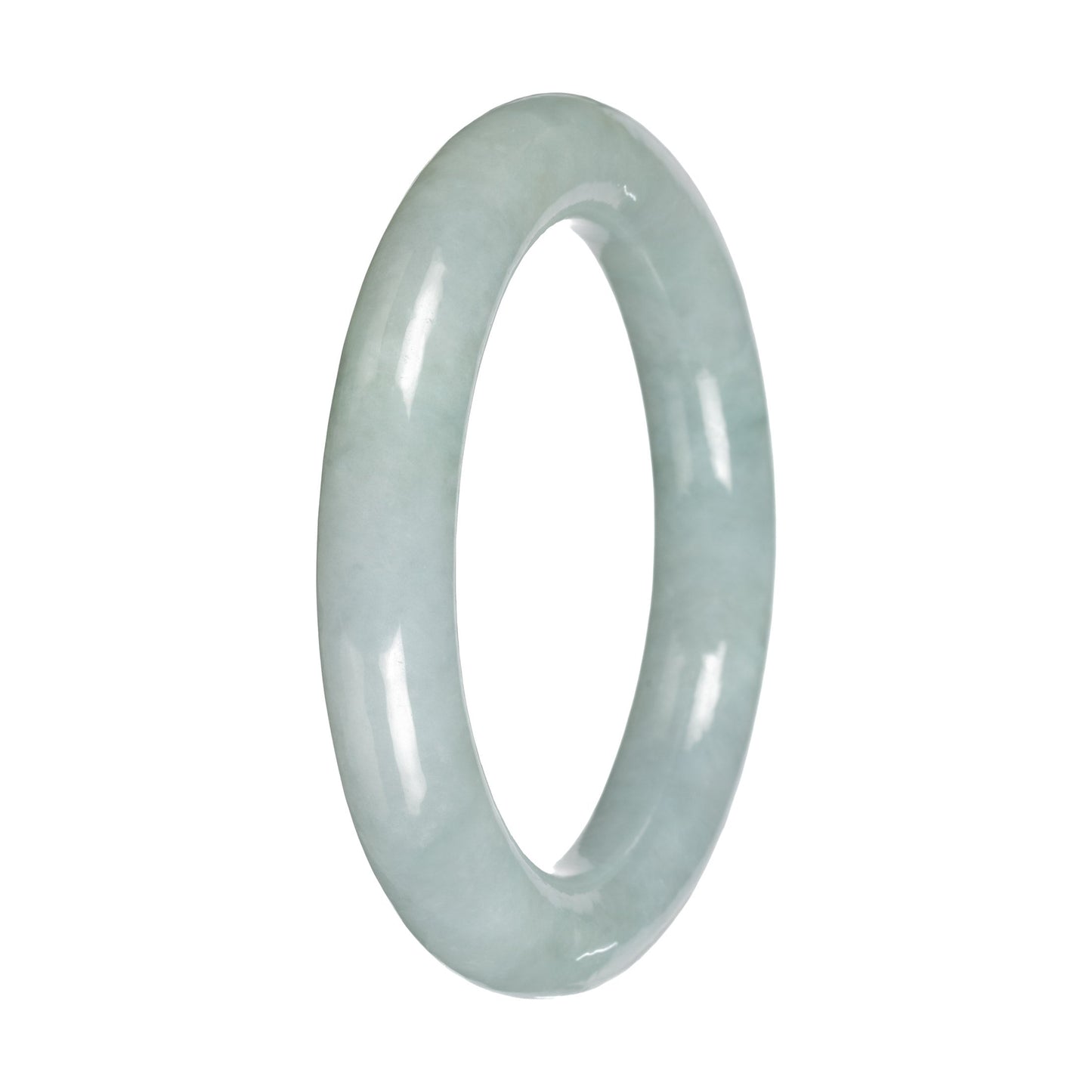 Grade A Light Green Jadeite Bangle Bracelet - 52mm Round