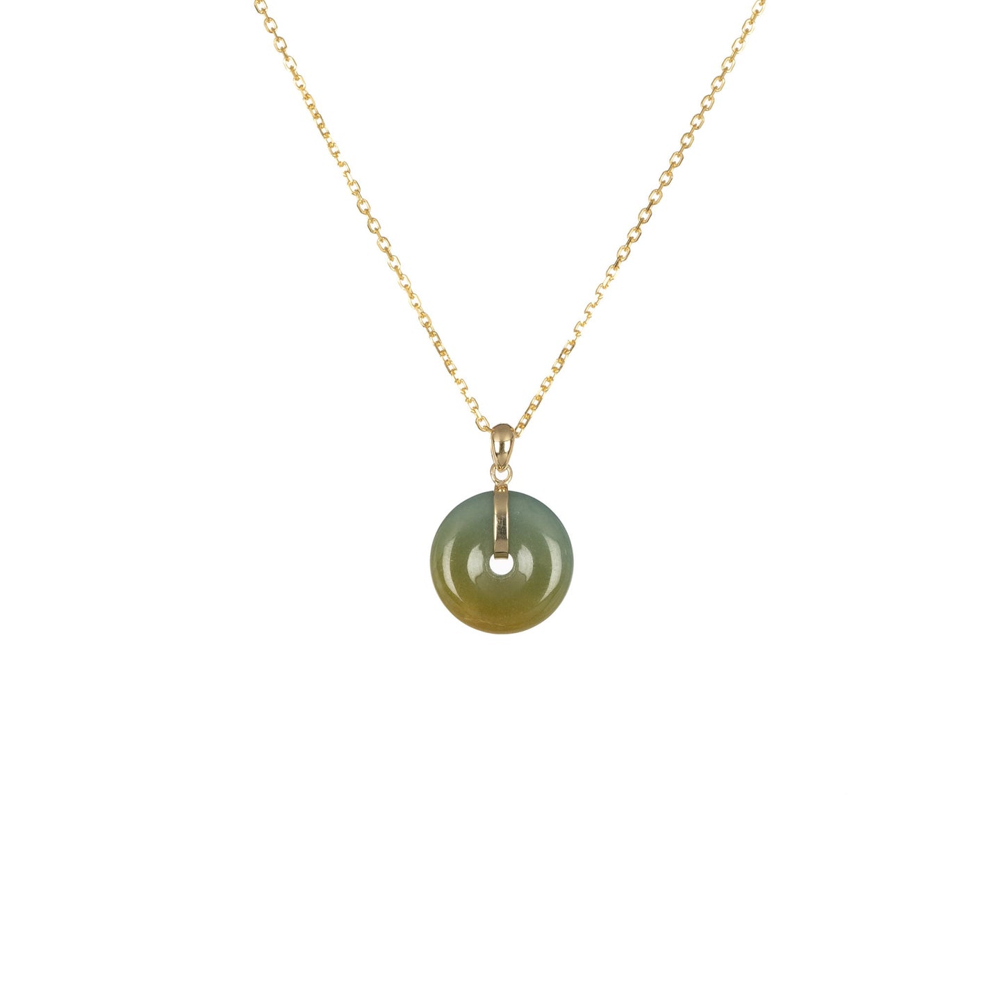Natural Bluish Grey with Brown Jadeite Pendant - Kandy Disc