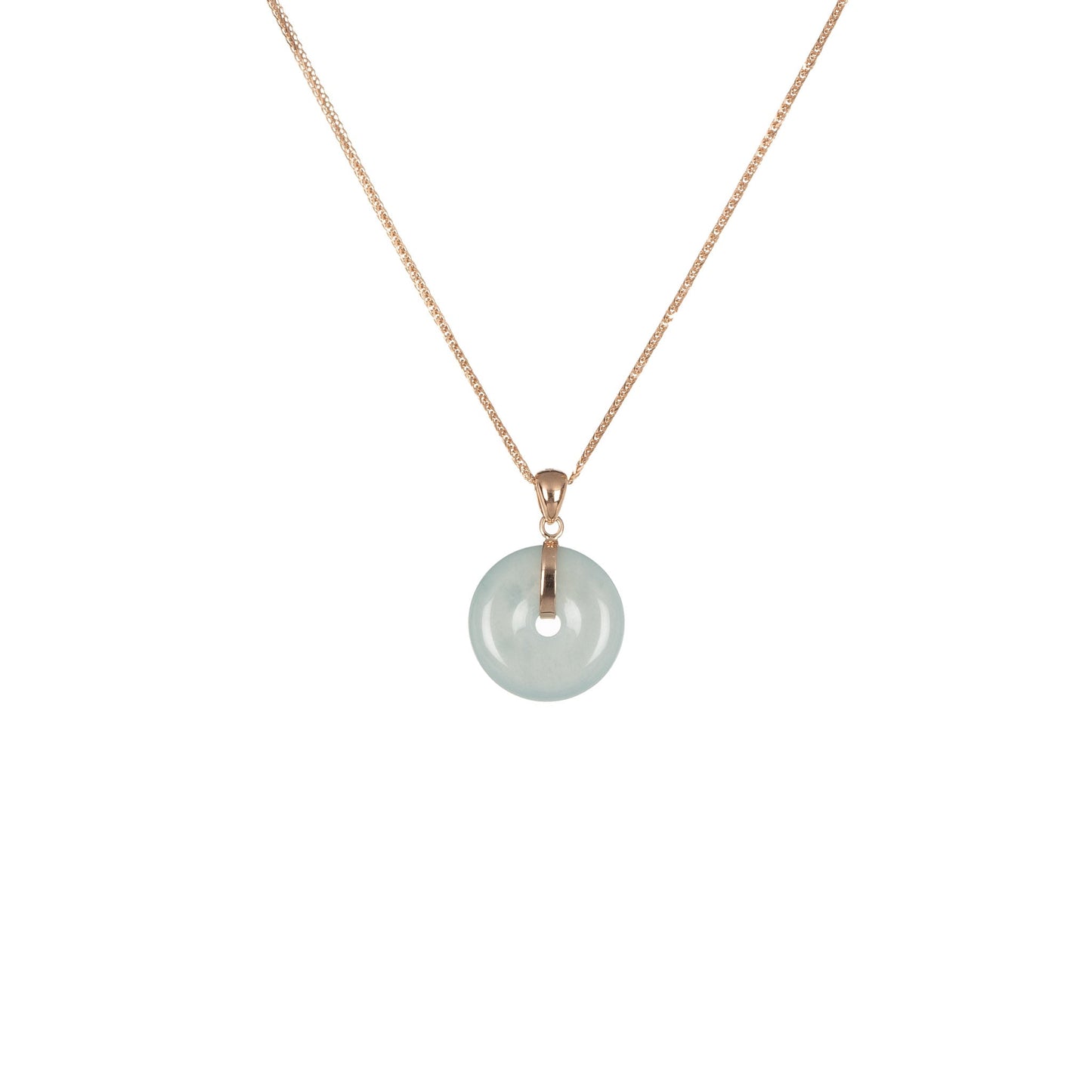 Natural Bluish Green Jadeite Pendant - Kandy Disc