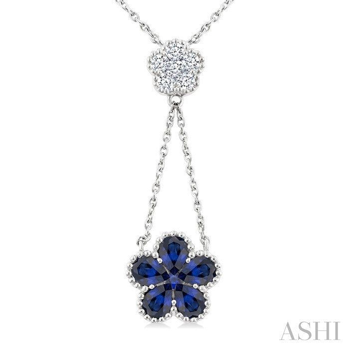 Blossom Pear Shape Gemstone & Diamond Necklace