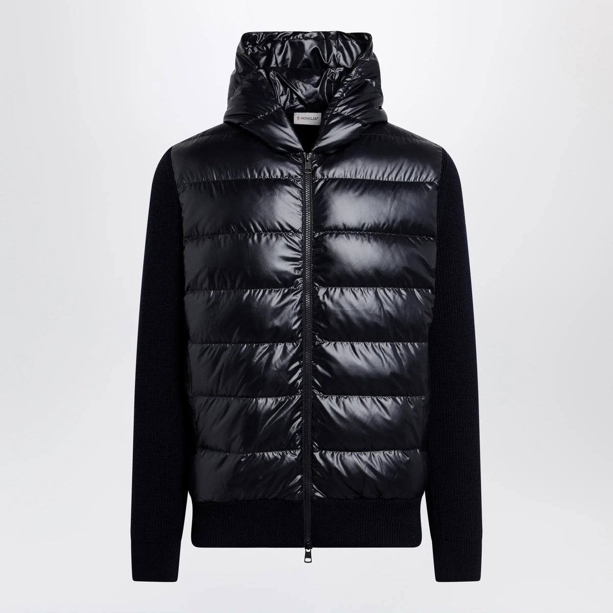 Moncler - Blue padded wool zip-up hoodie