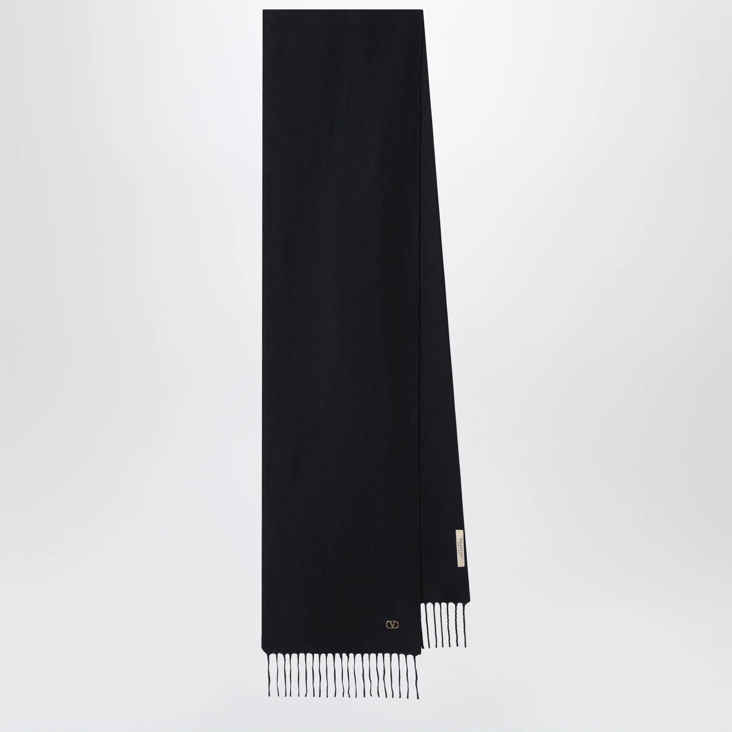 Valentino Garavani - Black cashmere scarf with VLogo detail