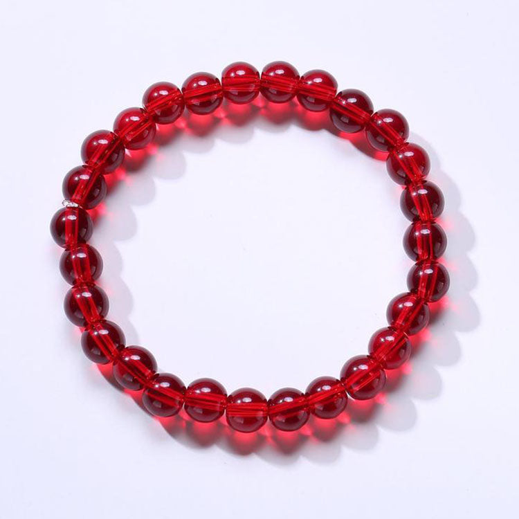 Red Garnet Stone Bead Bracelet