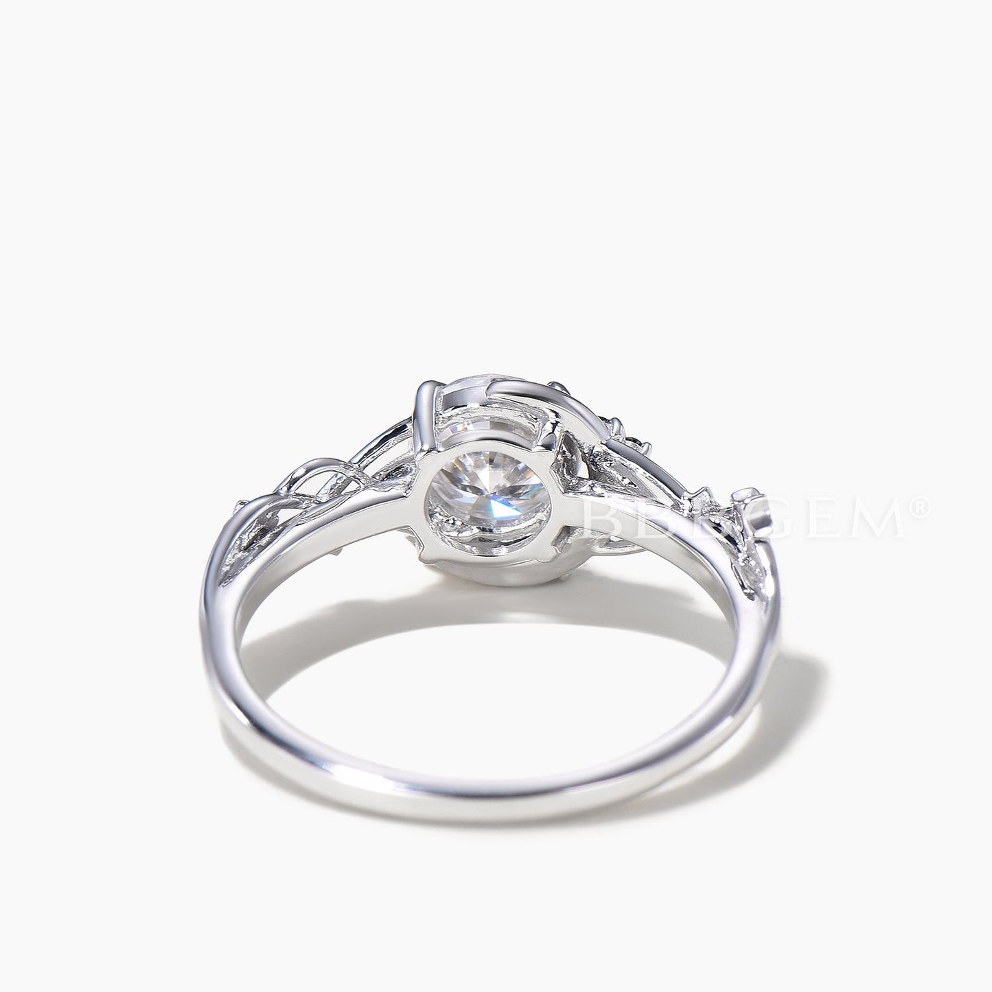 Round IGI Certificate Lab Grown Diamond Celestial Twisted Ring Spinel Moon Ring