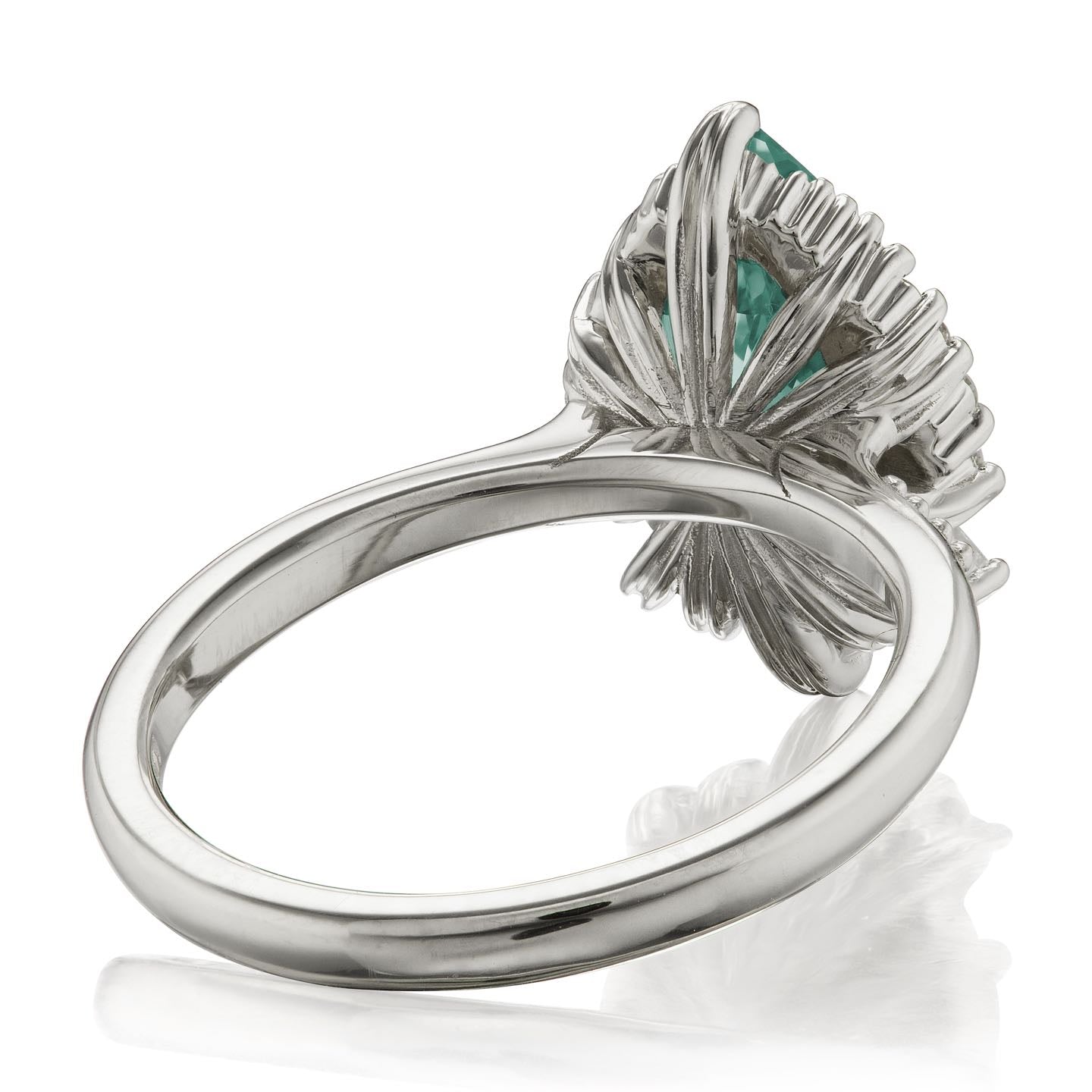 ・ARTEMIS・Pear Aqua-Teal Iconic™ Moissanite Center, Diamond Accents (1.81ctw+)