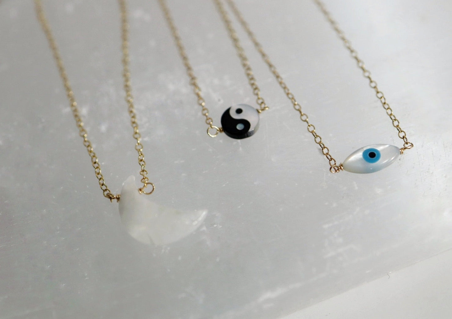 Yin Yang Peace Sign Layering Necklace - Choose your Metal - Sterling Silver or Gold Fill