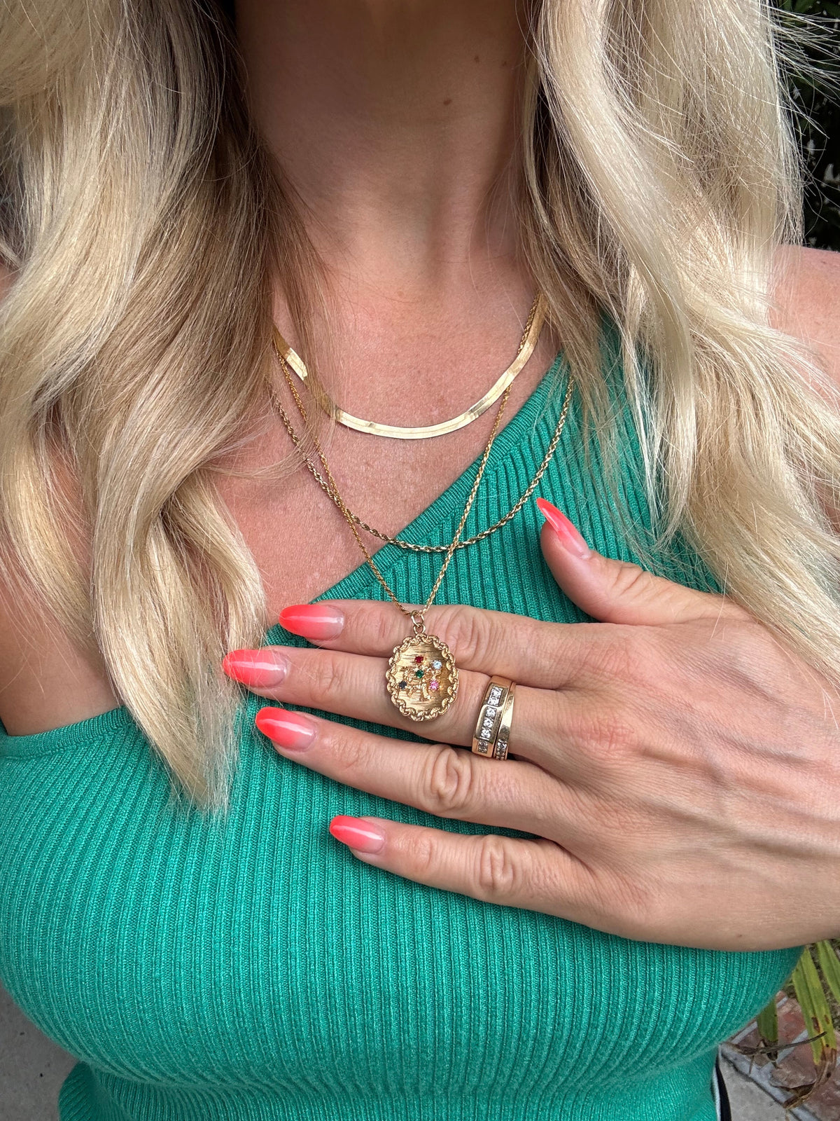 Vintage 14k Birthstone Tree Pendant