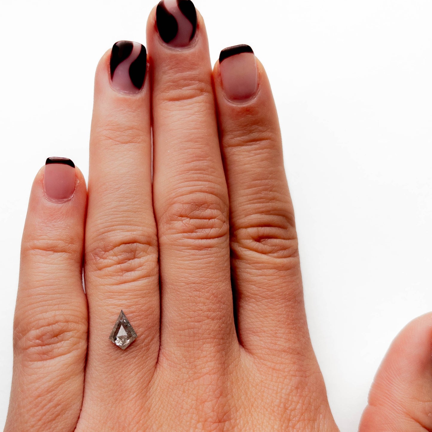 .66 Carat Salt and Pepper Rose Cut Kite Diamond