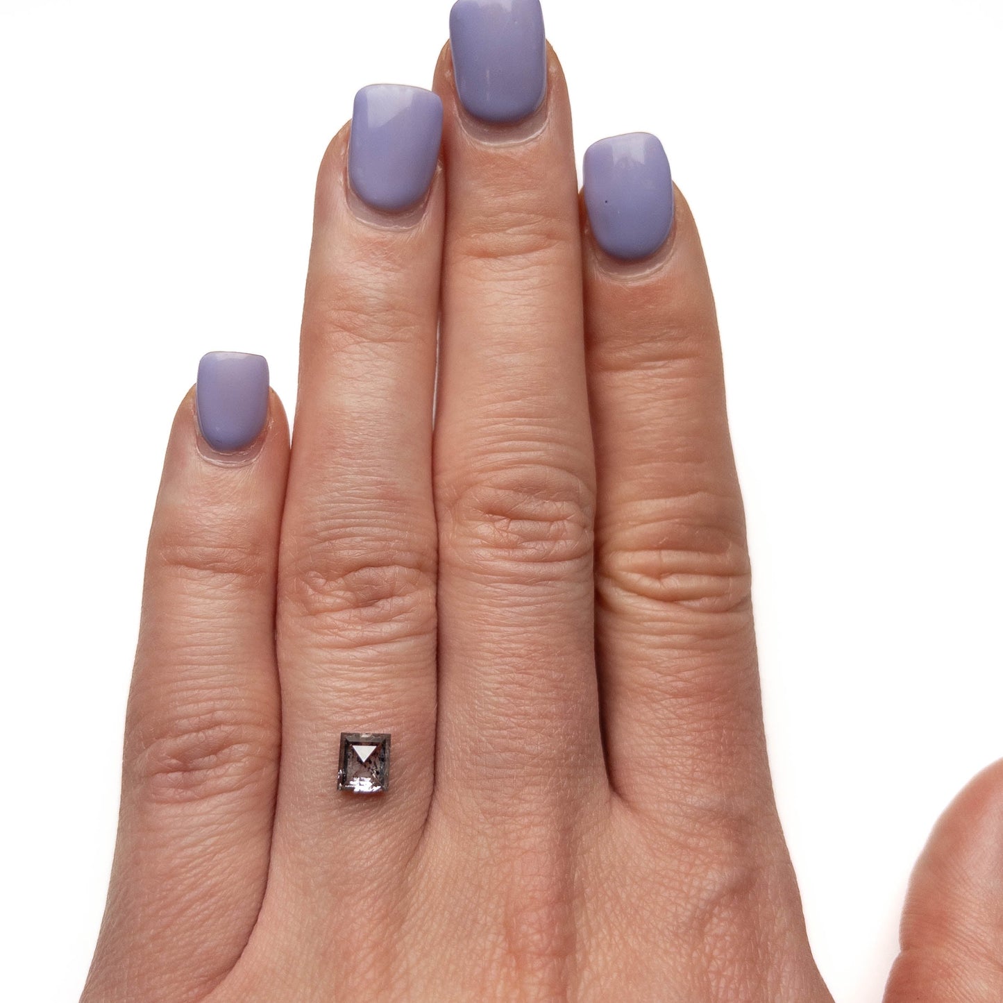 1.17 Carat Salt and Pepper Double Cut Princess Diamond