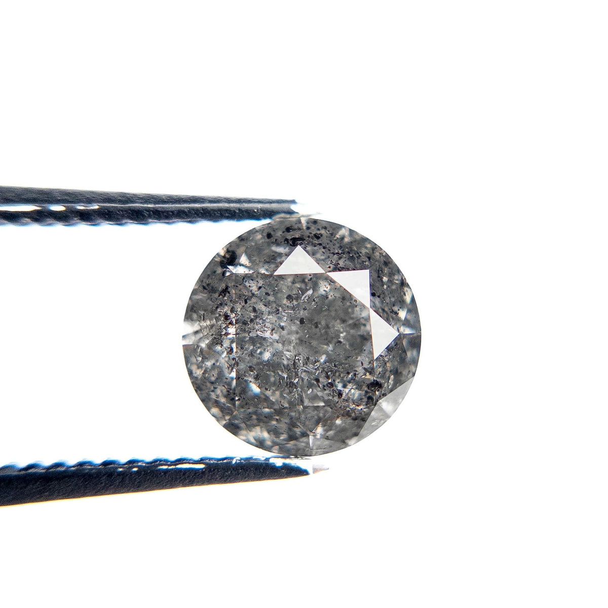 2.27 Carat Salt and Pepper Brilliant Cut Round Diamond