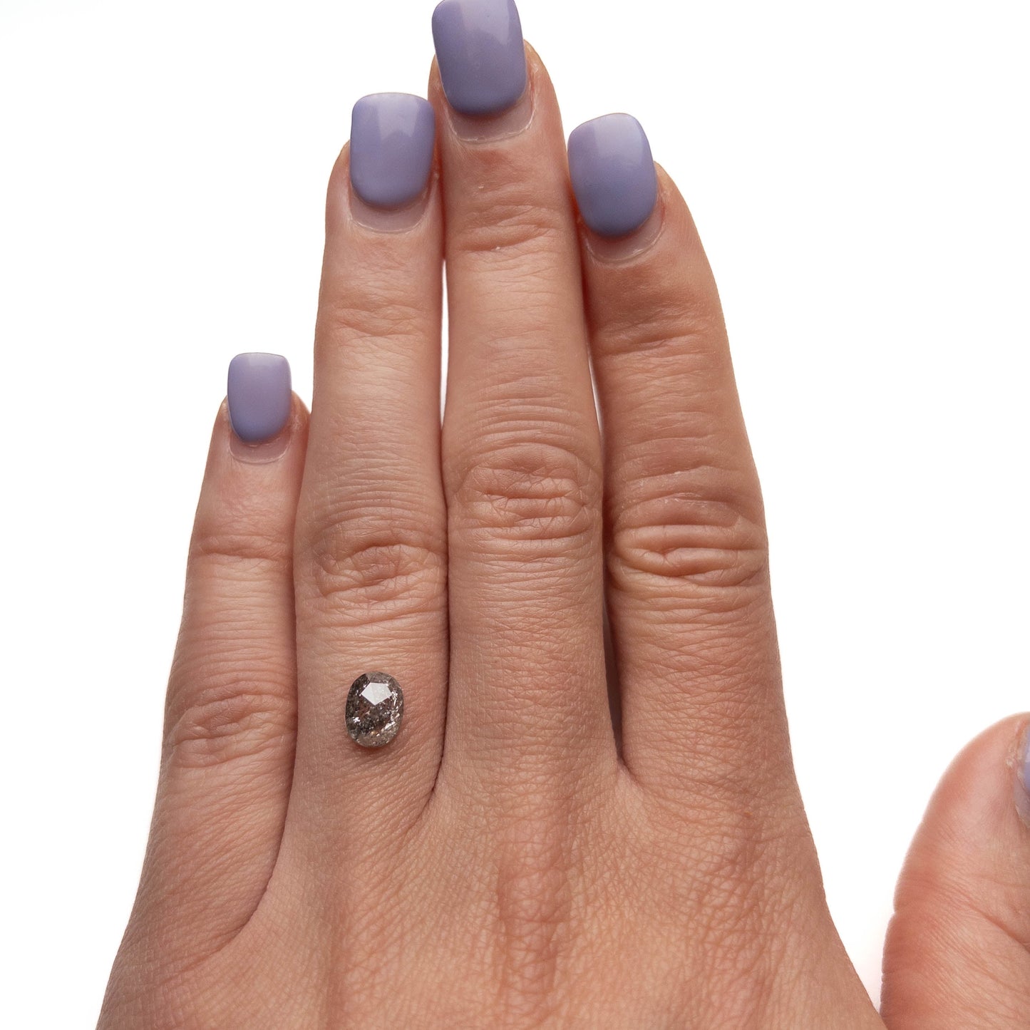 1.45 Carat Salt and Pepper Rose Cut Oval Diamond