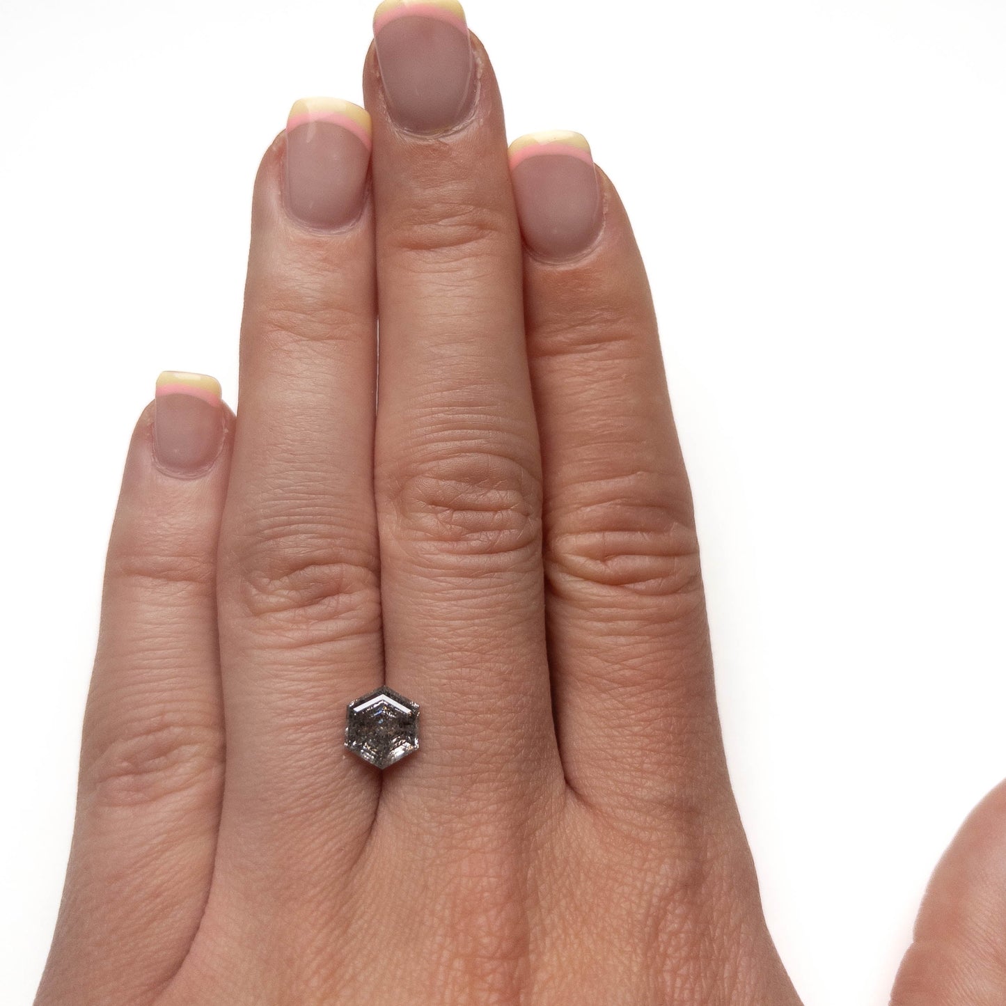 1.92 Carat Salt and Pepper Step Cut Hexagon Diamond