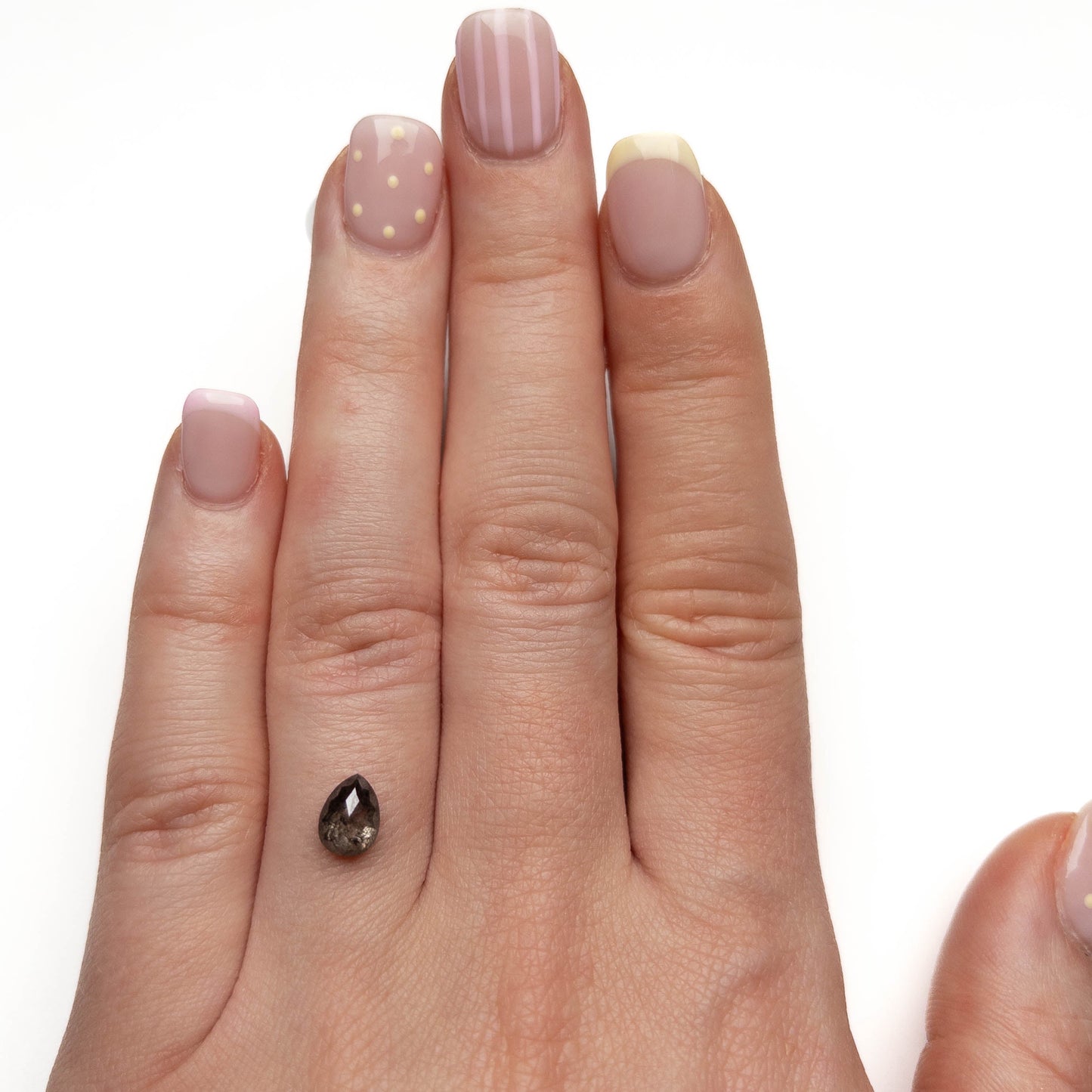 1.21 Carat Black Salt and Pepper Double Cut Pear Diamond