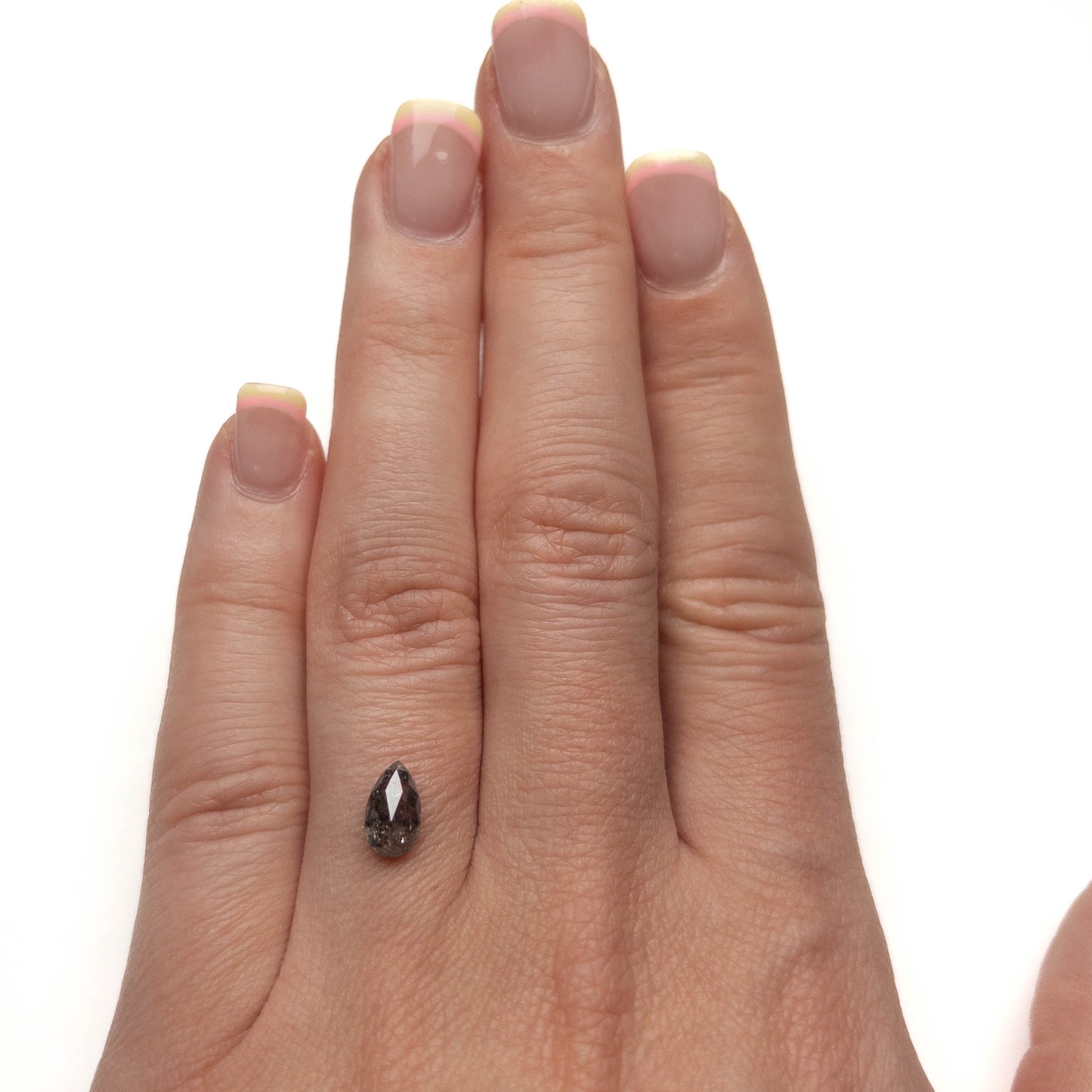 .94 Carat Salt and Pepper Double Cut Pear Diamond
