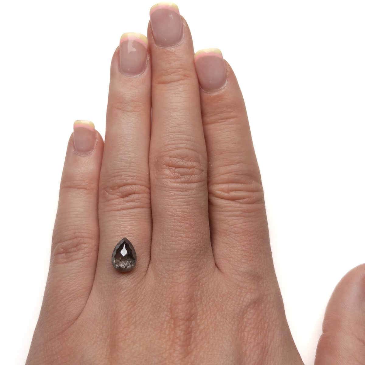 2.41 Carat Salt and Pepper Double Cut Pear Diamond