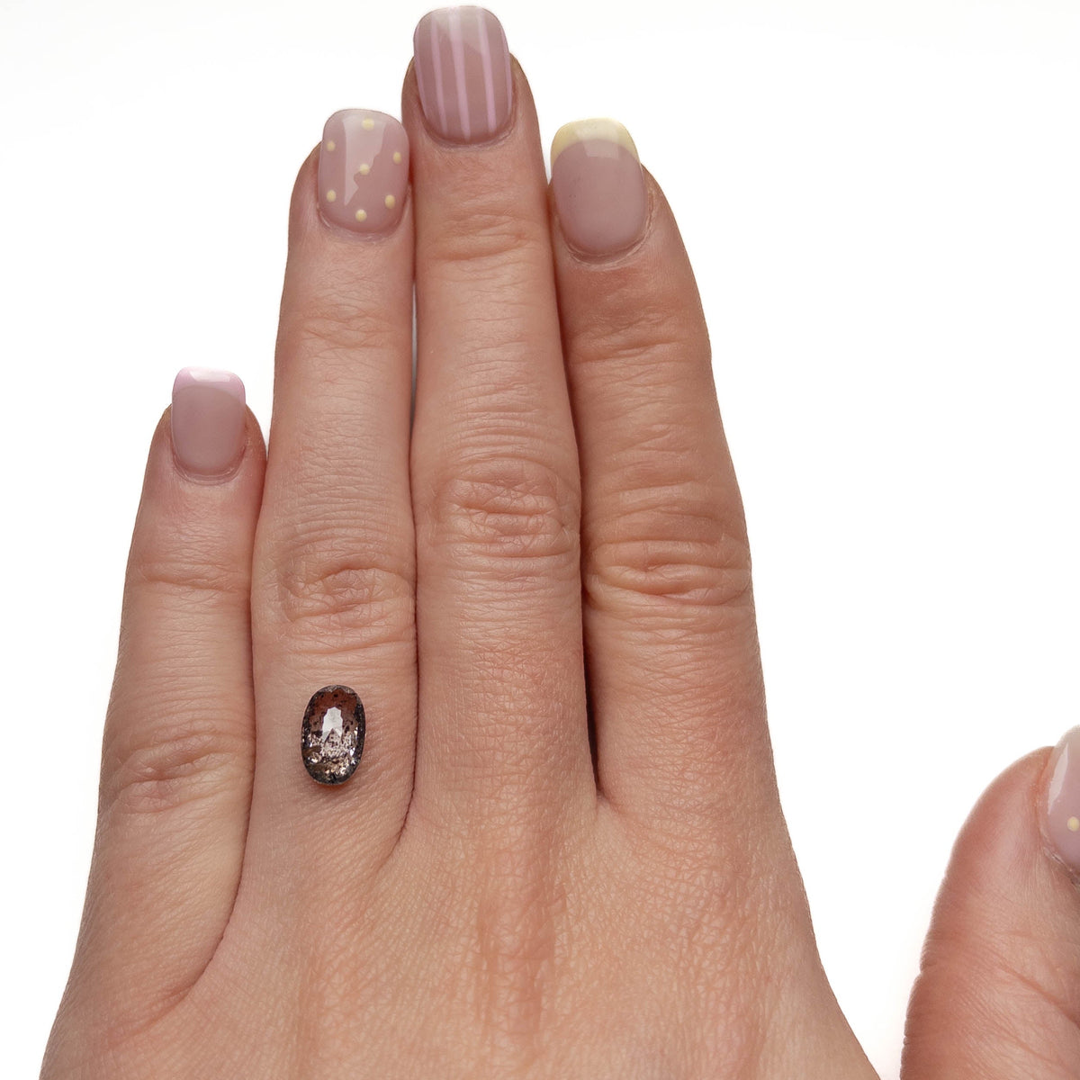 2.06 Carat Salt and Pepper Double Cut Oval Diamond
