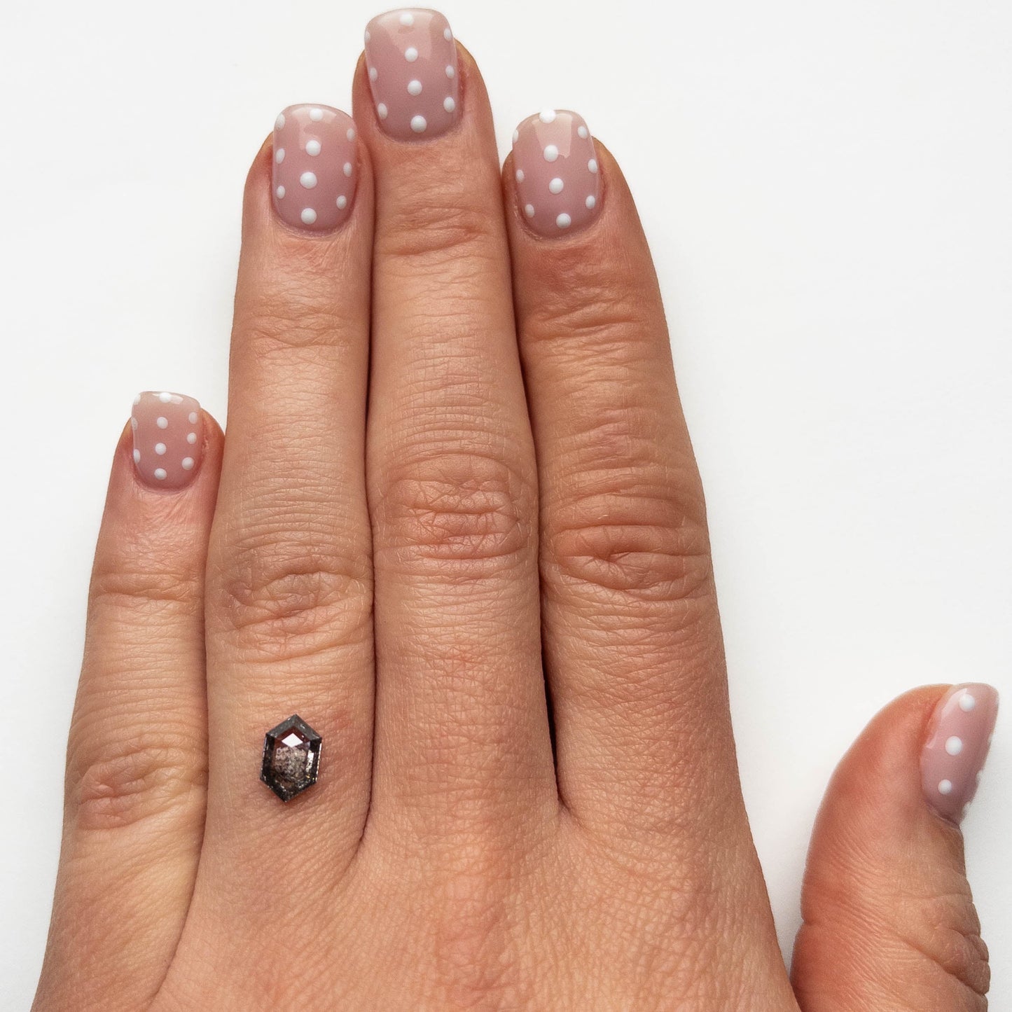 .93 Carat Salt and Pepper Rose Cut Hexagon Diamond