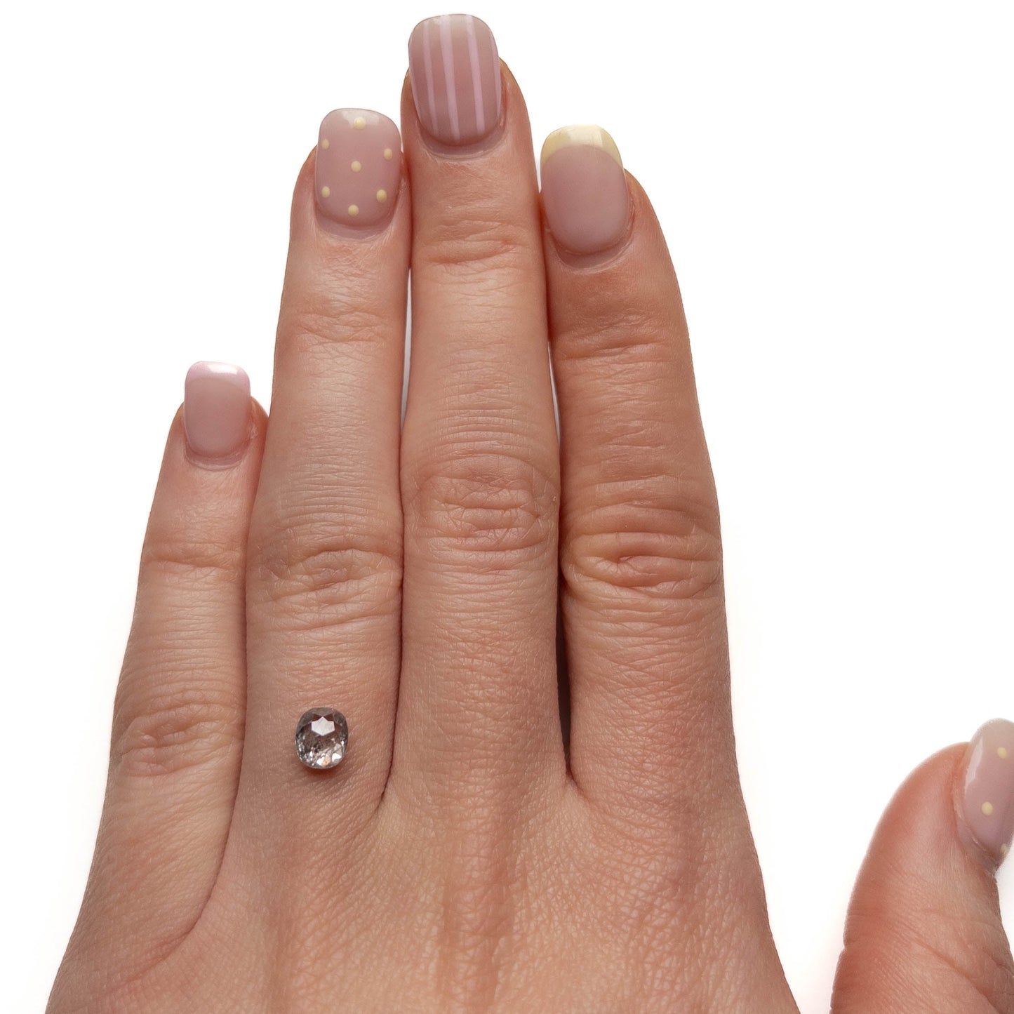1.06 Carat Salt and Pepper Double Cut Oval Diamond