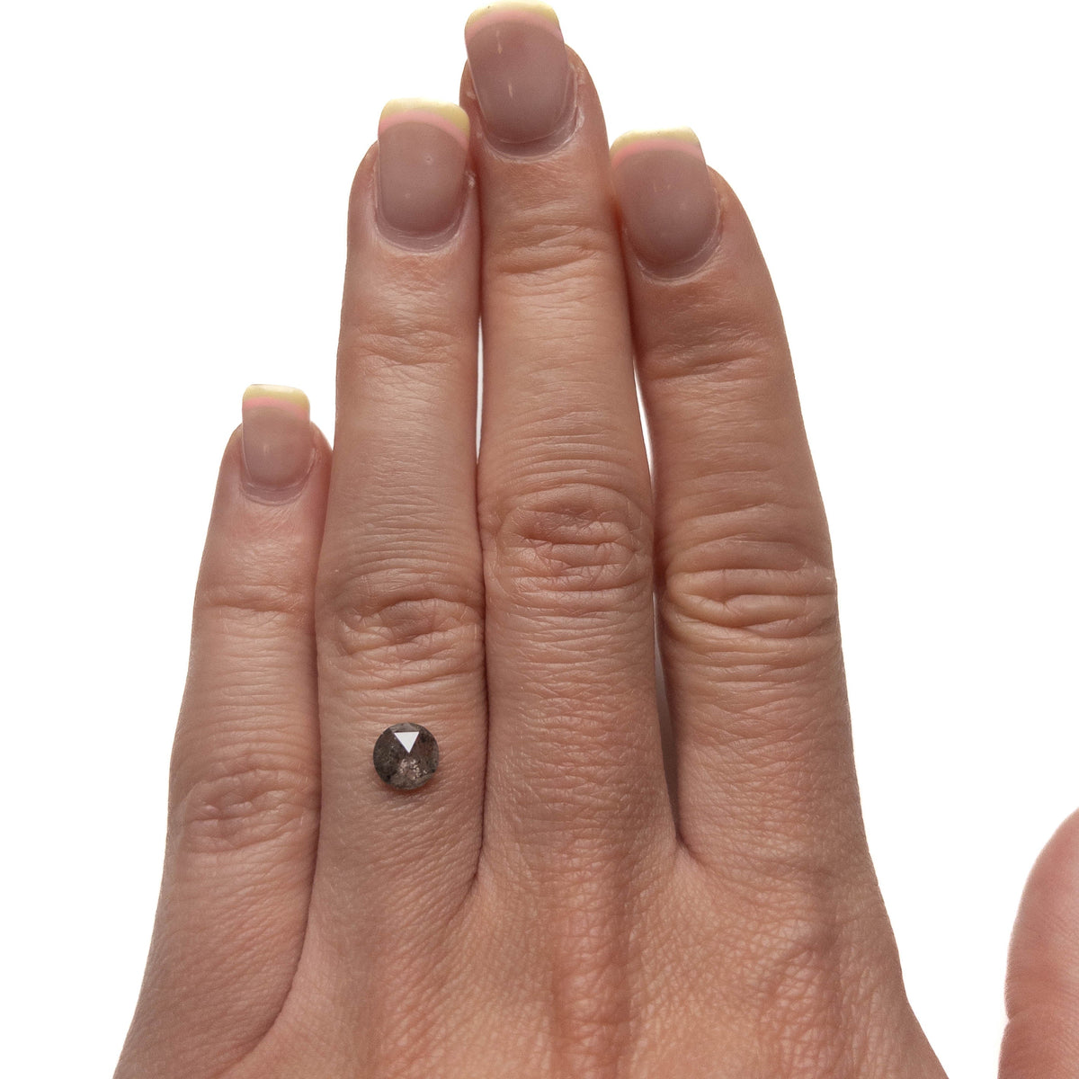.75 Carat Salt and Pepper Rose Cut Round Diamond
