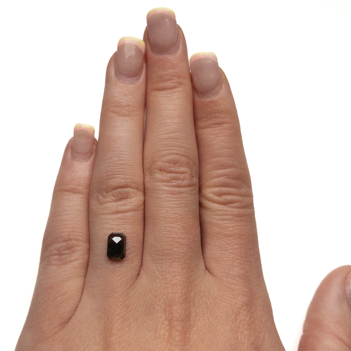 1.10 Carat Black Rose Cut Emerald Diamond