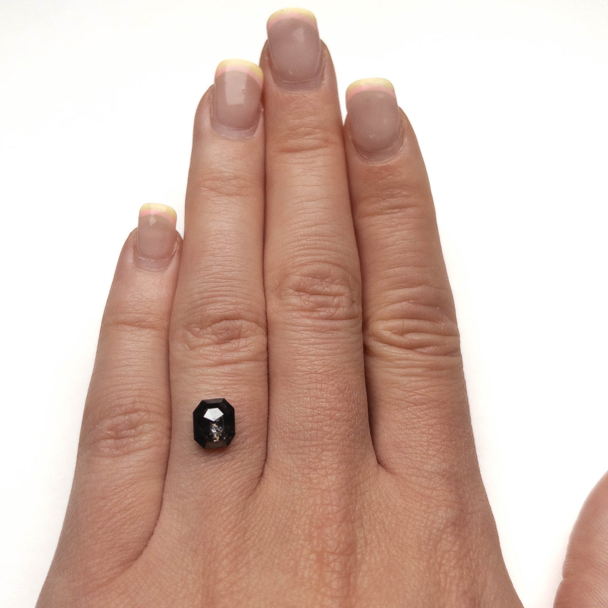 1.98 Carat Black Rose Cut Asscher Diamond