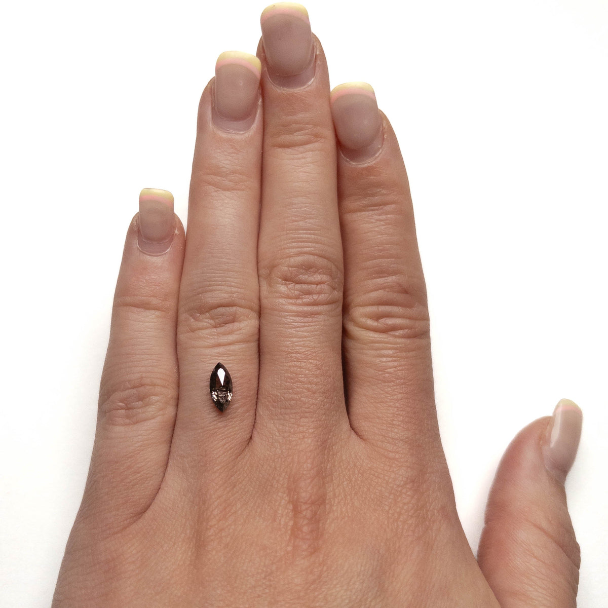 1.14 Carat Salt and Pepper Rose Cut Marquise Diamond
