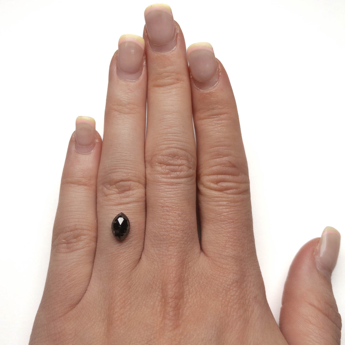2.06 Carat Black Rose Cut Marquise Diamond