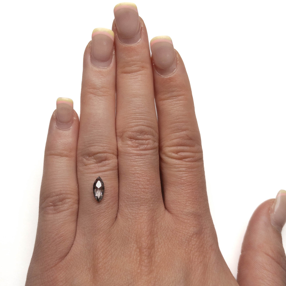 1.11 Carat Salt and Pepper Rose Cut Marquise Diamond