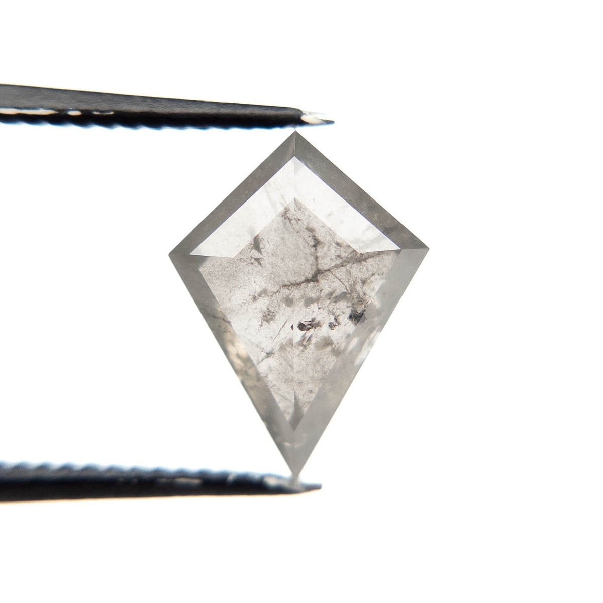 2.80 Carat Salt and Pepper Rose Cut Kite Diamond