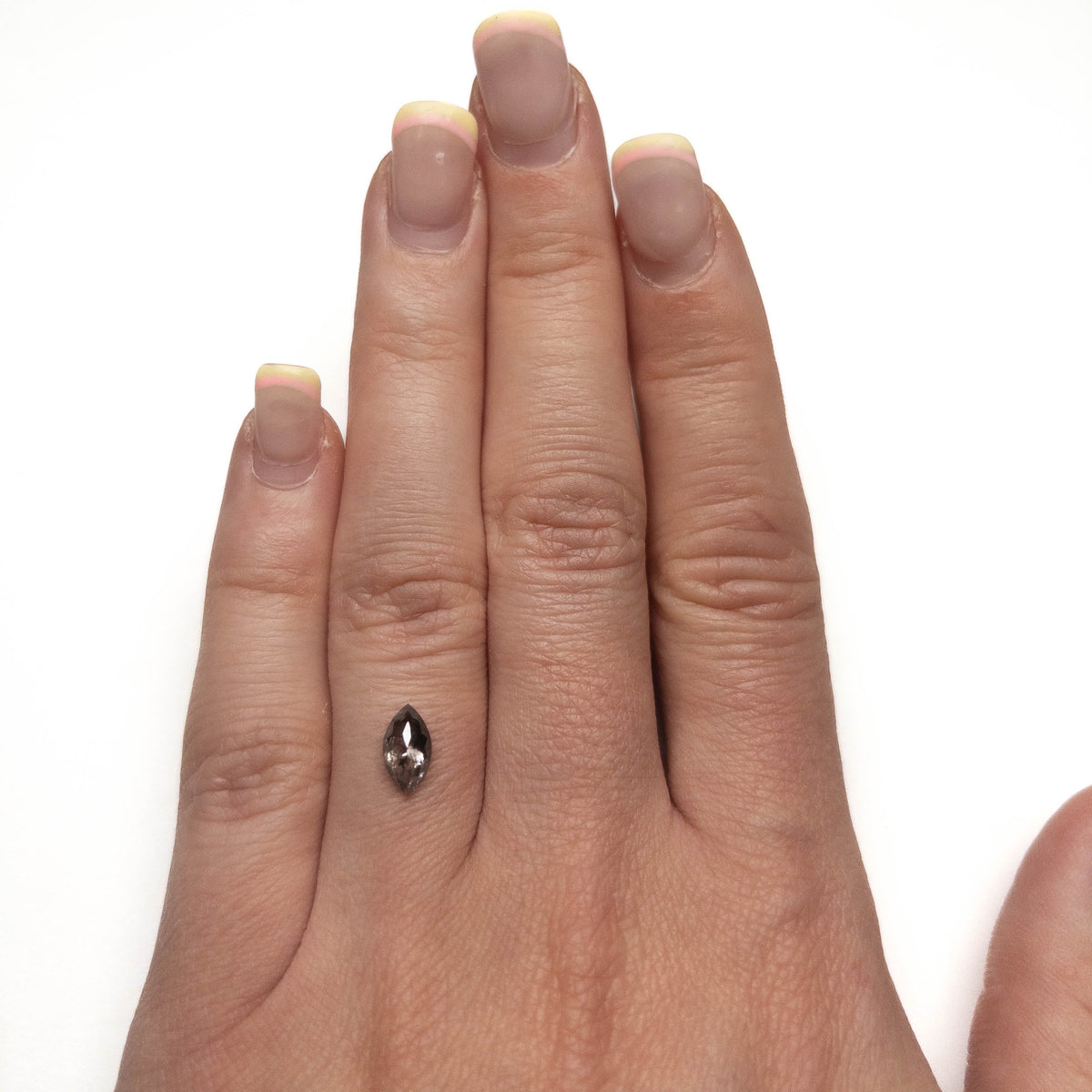 .92 Carat Salt and Pepper Rose Cut Marquise Diamond