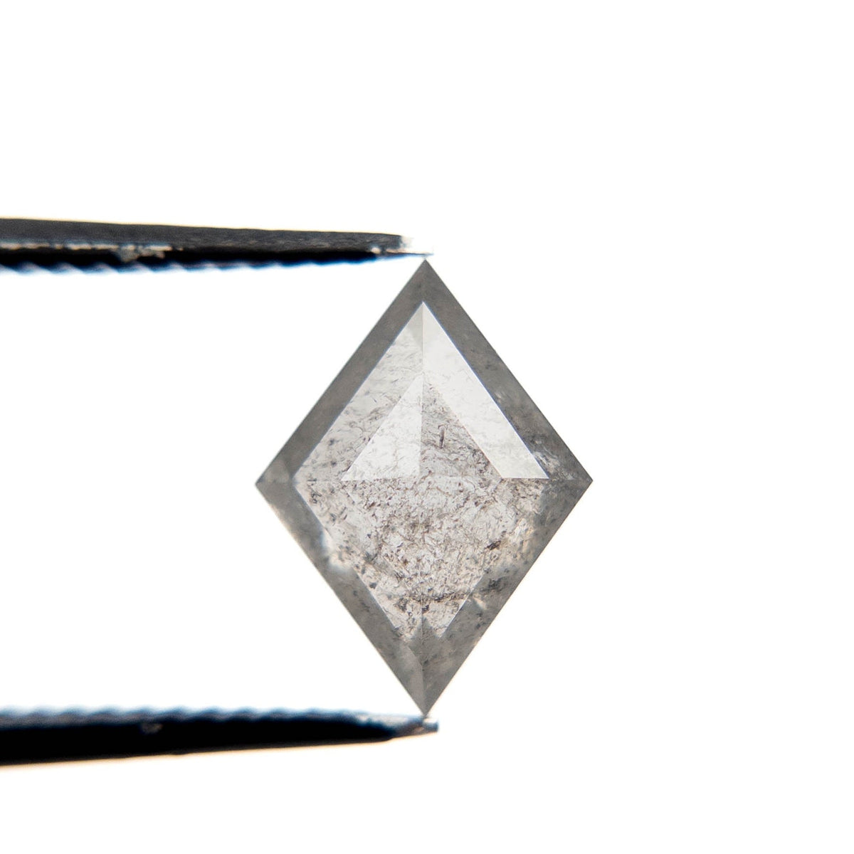 2.01 Carat Icy Salt and Pepper Rose Cut Lozenge Diamond
