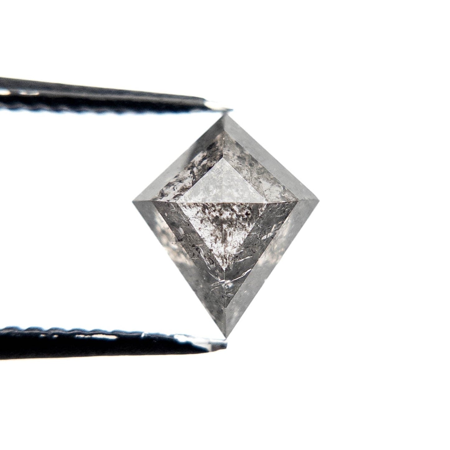 1.28 Carat Salt and Pepper Rose Cut Kite Diamond