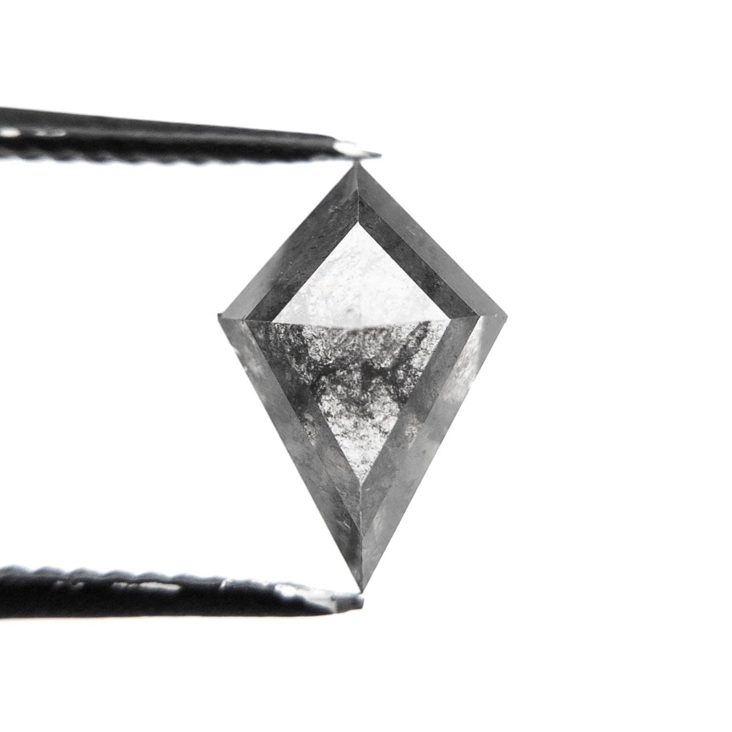 1.45 Carat Black Salt and Pepper Rose Cut Kite Diamond