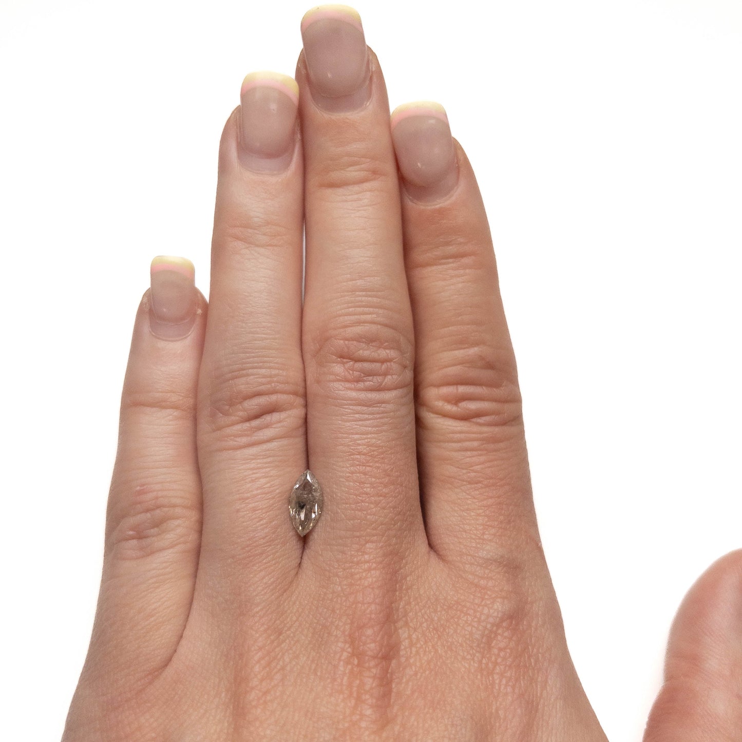 1.36 Carat Salt and Pepper Double Cut Marquise Diamond