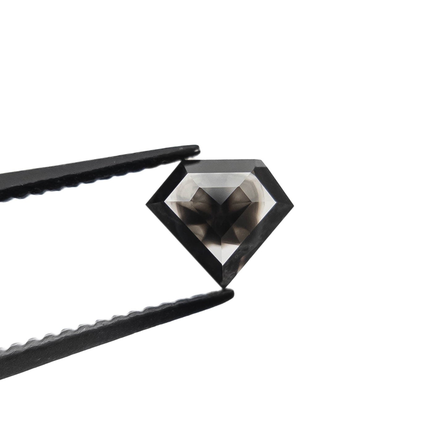 .76 Carat Black Salt and Pepper Rose Cut Shield Diamond