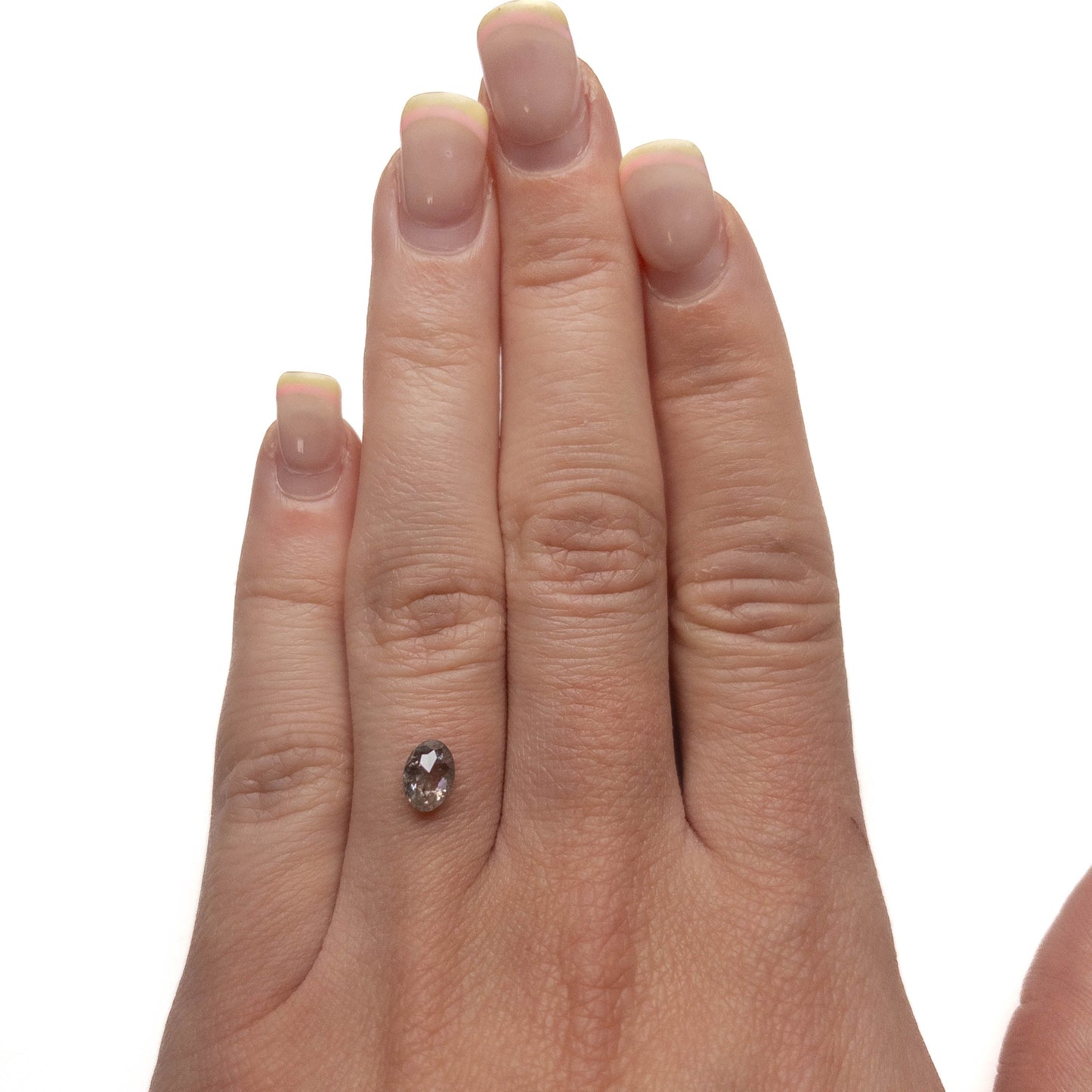 .99 Carat Salt and Pepper Double Cut Oval Diamond