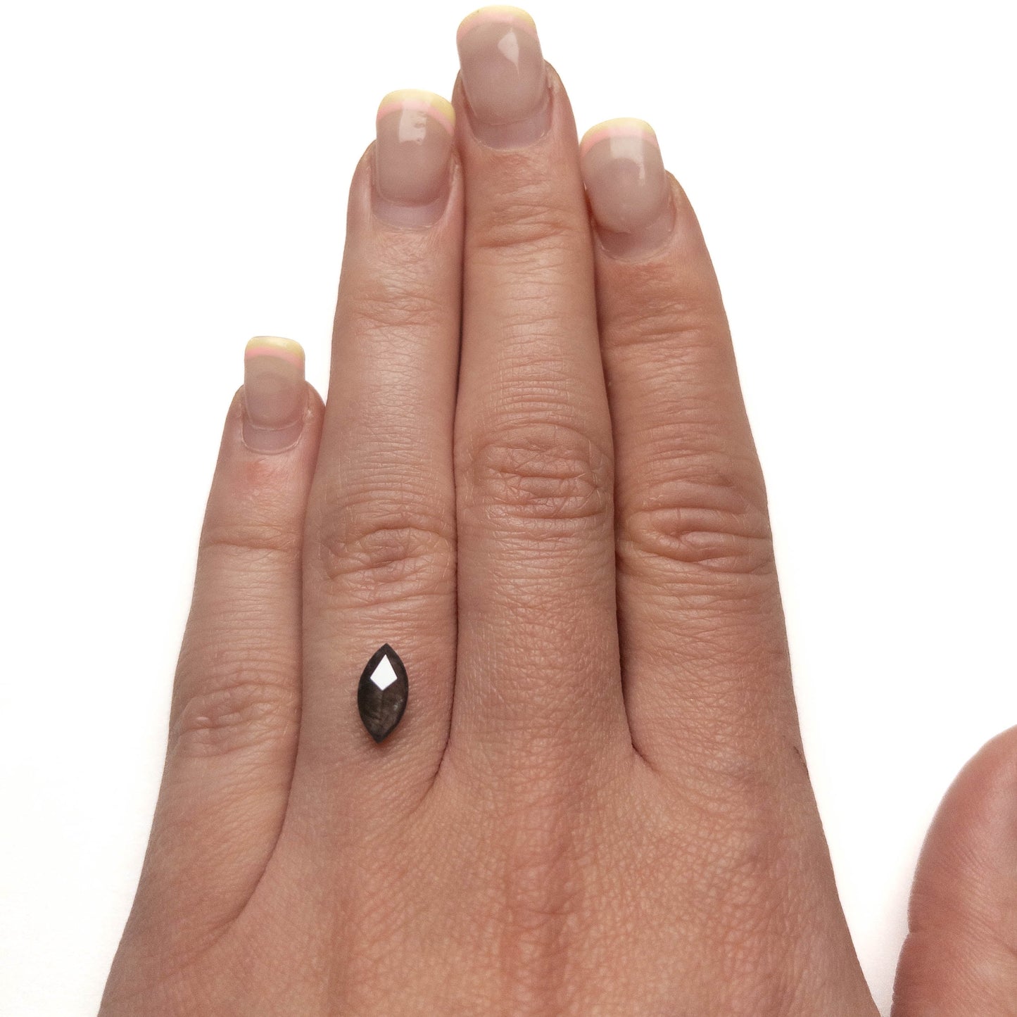 1.17 Carat Black Salt and Pepper Double Cut Marquise Diamond