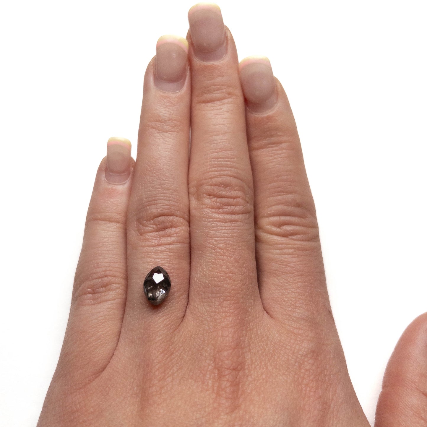 2.06 Carat Black Salt and Pepper Double Cut Marquise Diamond