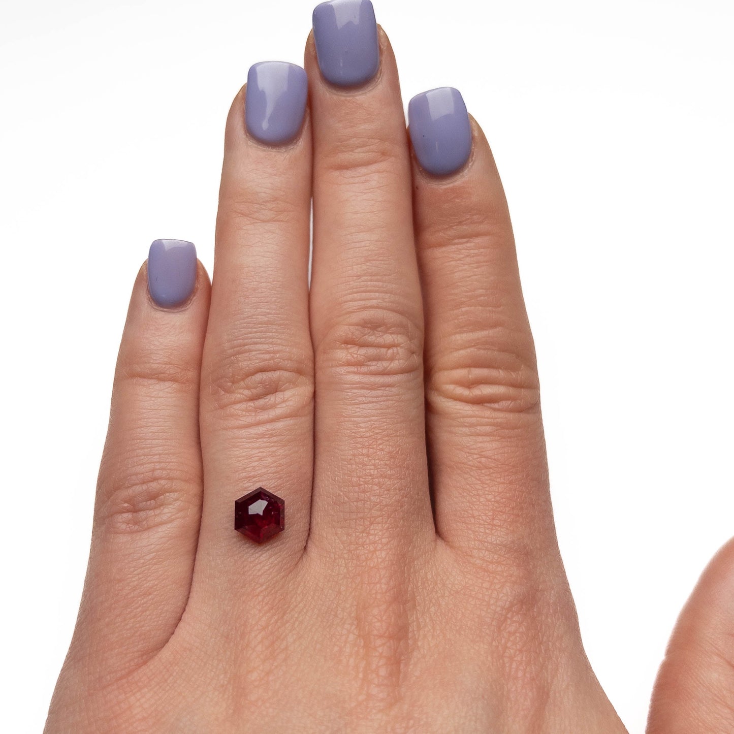 1.70 Carat Deep Red Double Cut Hexagon Ruby