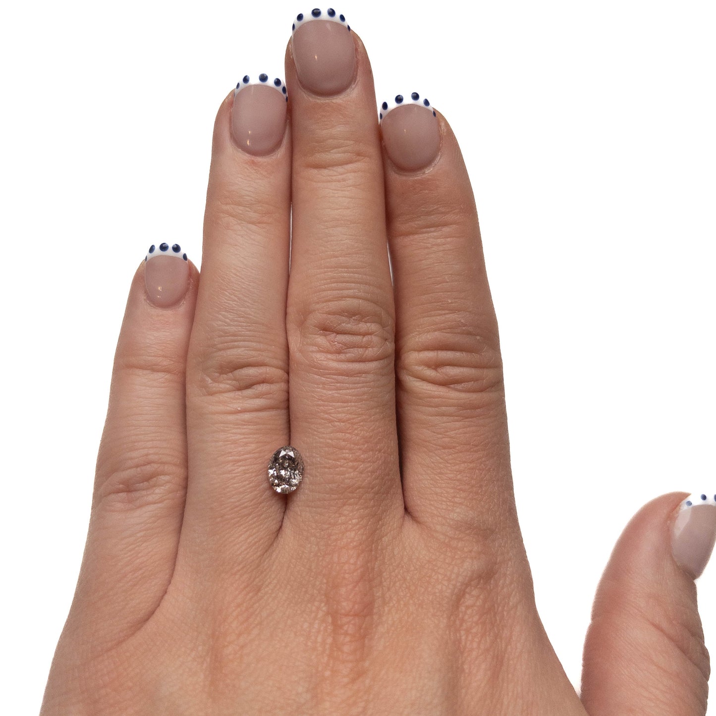 1.10 Carat Canadian Salt and Pepper Brilliant Cut Oval Diamond