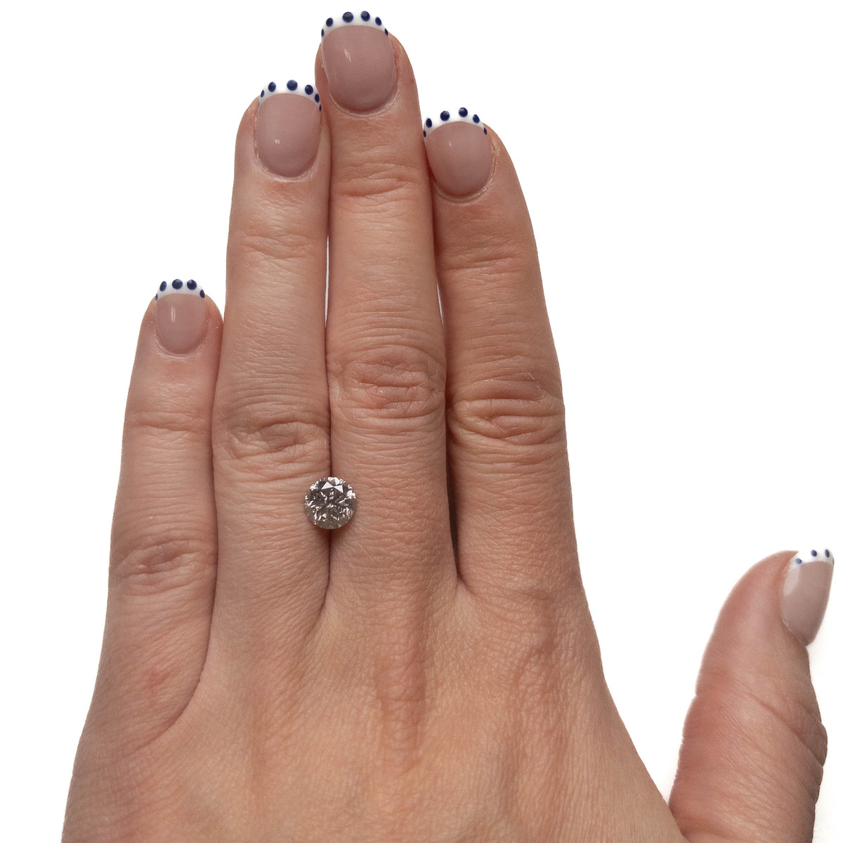 1.59 Carat Salt and Pepper Brilliant Cut Round Diamond