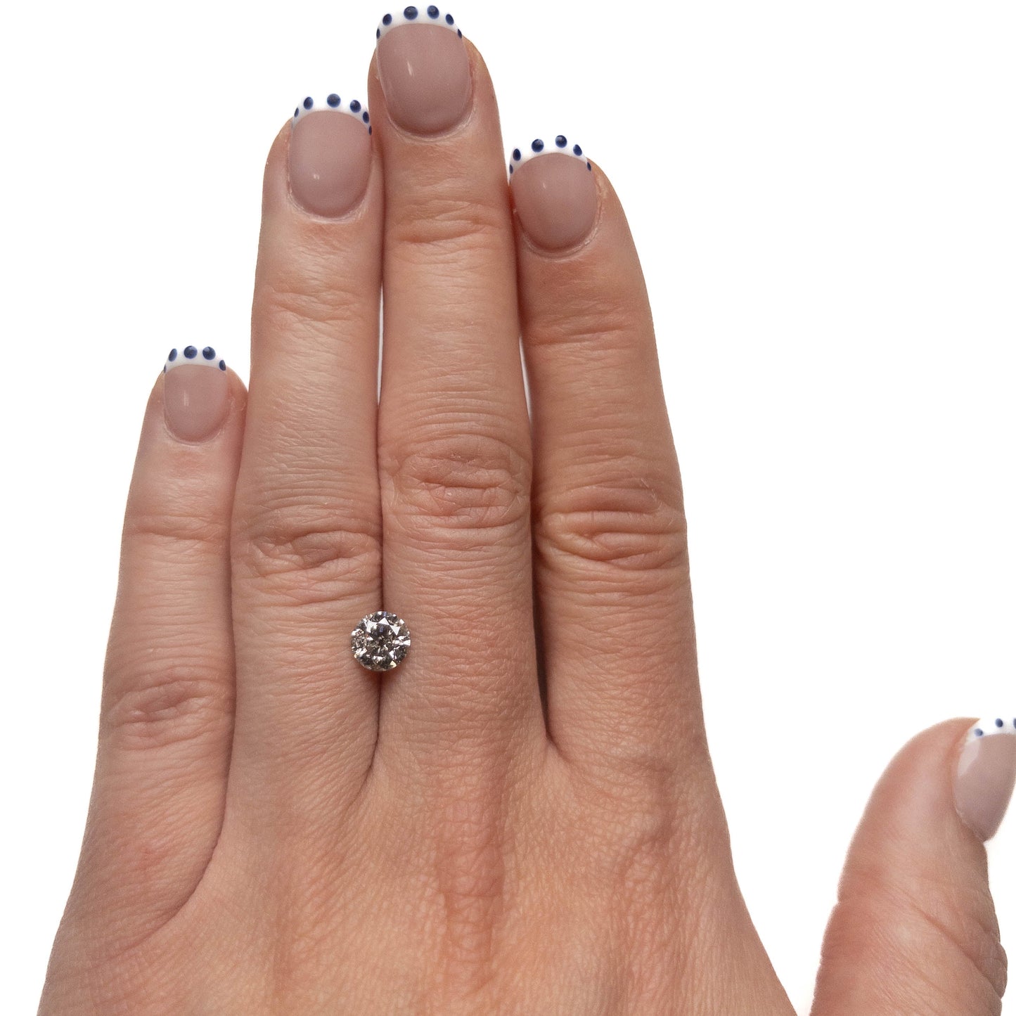 1.08 Carat Salt and Pepper Brilliant Cut Round Diamond