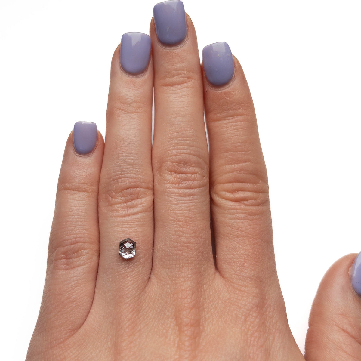 .96 Carat Salt and Pepper Rose Cut Hexagon Diamond