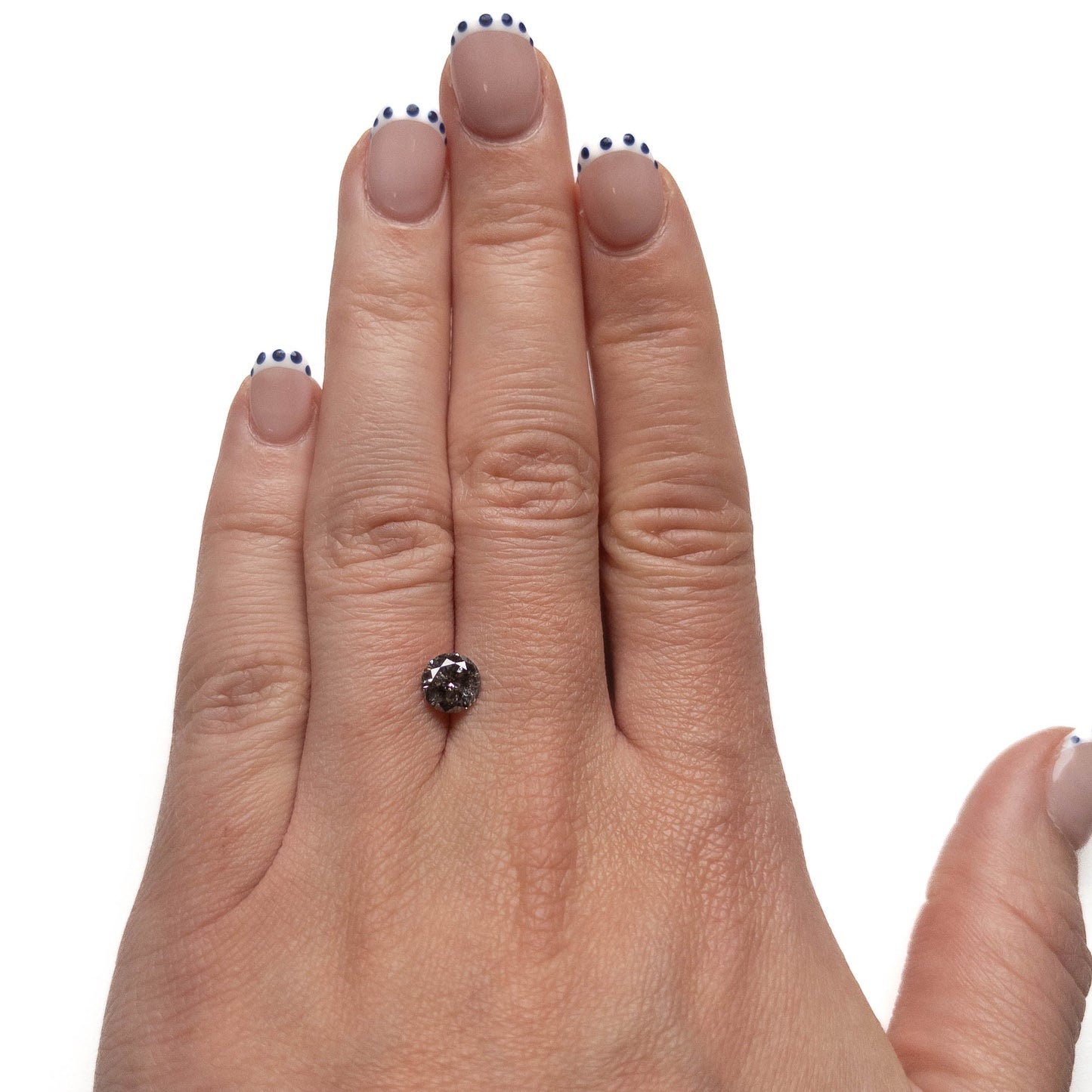 1 Carat Salt and Pepper Brilliant Cut Round Diamond