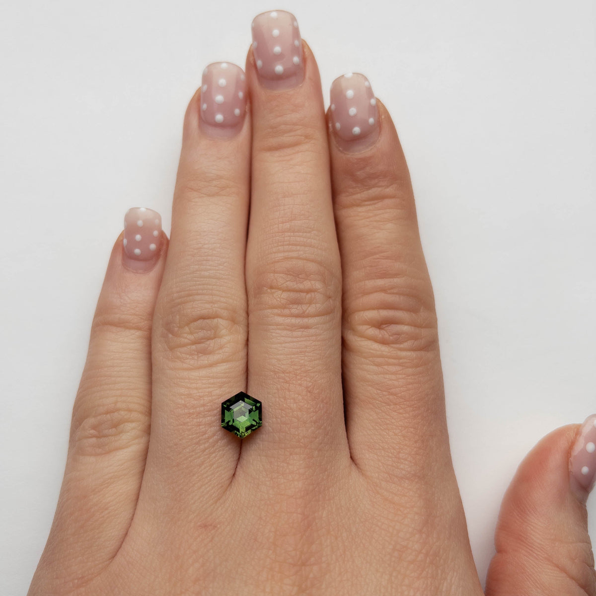 1.78 Carat Green Step Cut Hexagon Australian Sapphire
