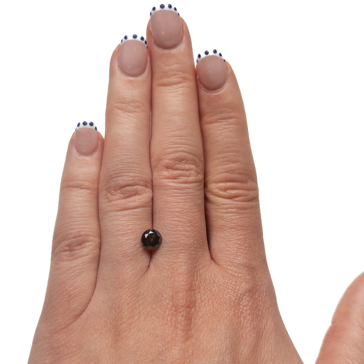 1.23 Carat Black Salt and Pepper Double Cut Round Diamond