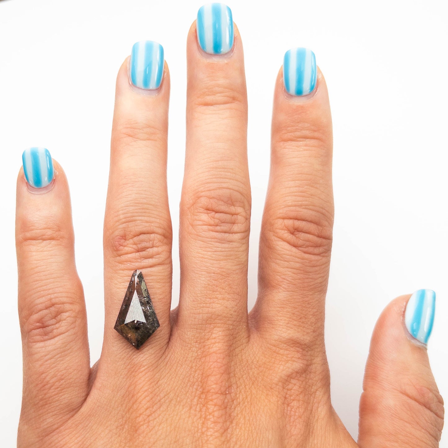 4.73 Carat Salt and Pepper Rose Cut Kite Diamond